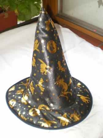 Čarodějnický klobouk černozlatý